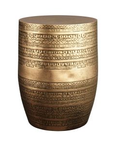 Simpli Home - Johnsen Round Contemporary Iron Accent Side Table - Antique Gold