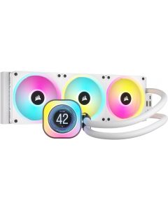 CORSAIR - iCUE LINK H150i QX RGB LED 360mm Radiator Liquid Cooler (3 120mm Core Fans with 2.1" IPS LCD Screen - White