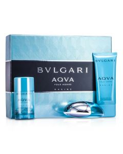Bvlgari Aqva Pour Homme Marine Coffret: Eau De Toilette Spray 100ml/3.4oz + Deodorant Stick 75g/2.7oz + After Shave Emulsion 100ml/3.4oz 3pcs