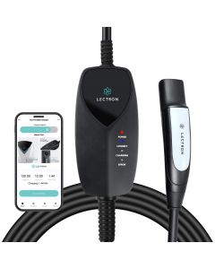 Lectron - App Control (WiFi) Portable Tesla Level 1 NEMA 5-15 Electric Vehicle (EV) Charger- up to 12A- 16' - Black