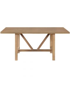 Finch - Grant Rectangular Modern Farmhouse Rubberwood Table - Rustic Beige