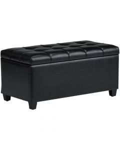 Simpli Home - Sienna Storage Ottoman Bench - Midnight Black