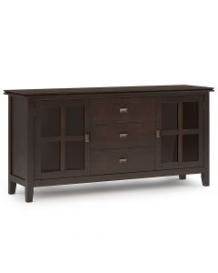 Simpli Home - Artisan Large Sideboard Buffet - Dark Chestnut Brown